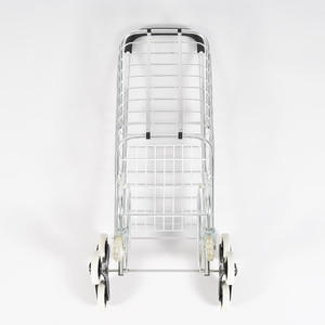 थोक सभी एल्यूमिनियम फ्रेम फोल्डिंग शॉपिंग कार्ट हेवी ड्यूटी सुपरमार्केट ट्रॉली बड़ी क्षमता 8 पहियों वाली शॉपिंग ट्रॉली - Product Image 4