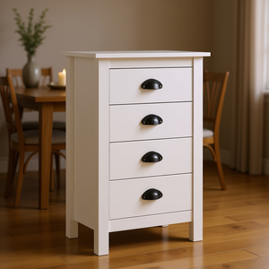 Credenza in Legno di Pino Bianco Massiccio 46x35x80 cm, Design Tradizionale, Arredamento per la Casa - Product Image 2