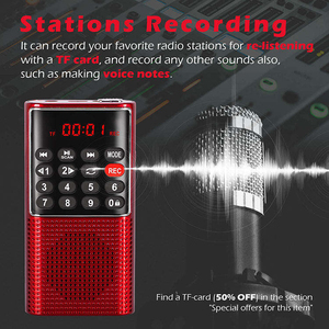 L-328 Xách Tay Mini Có Thể Sạc Lại Hiển Thị Kỹ Thuật Số Receiver Ghi Âm Giọng Nói TF Stereo MP3 Máy Nghe Nhạc FM Đài Phát Thanh Với Ghi - Product Image 4