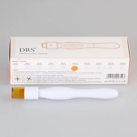 Système Dermaroller DRS 40 aiguilles, Dermastamp avec tête d'aiguilles remplaçable, tampon manuel désinfectable, thérapie anti-âge et contre la perte de cheveux