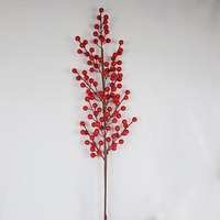 Branchelettes artificielles de baies rouges en plastique pour sapin de Noël et décoration intérieure – Vente directe usine