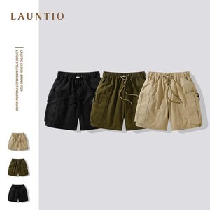 Pantalones cortos holgados para hombre, prendas de vestir de verano 2024, Estilo funcional, ropa de trabajo multibolsillo de Color sólido - Product Image 6