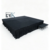 Plateforme de scène portable en aluminium avec plateau en contreplaqué pour mariage, concert, conférence de presse