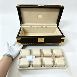 Rectangle Leatherette <b>Watch</b> Box with Velvet Interior and Buckle Closure Red Color Protective <b>Case</b> for Storage - Product Image 1