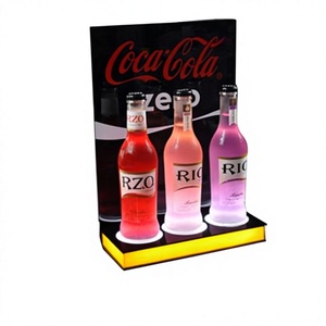 LED Acrylic Wine & Liquor Bottle Display <b>Rack</b> with Poster Stand Eco-friendly Customized Color Advertising Use - Product Image 1