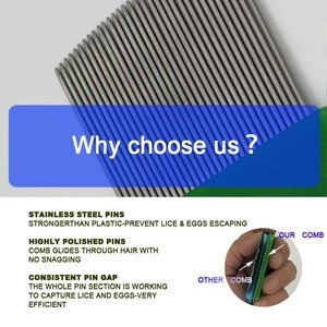 Tùy chỉnh tốt nhất bán thép không gỉ <span class=keywords><strong>Tick</strong></span> louse Flea làm sạch loại bỏ chấy lược cho chó và mèo nits Lược - Product Image 5