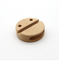 Support de haut-parleur de téléphone portable en bois rectangle rond naturel