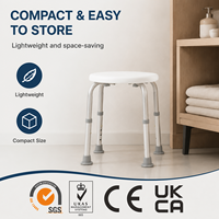 Chaise de douche réglable en hauteur AOLIKE ALK409L en alliage d'aluminium, capacité de 100 kg, équipement de sécurité pour la salle de bain pour personnes âgées