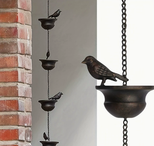 กระดิ่งลมรูปนก ทำจากเหล็ก แขวนตกแต่งสวนกลางแจ้ง สไตล์ดั้งเดิม เป็นมิตรกับสิ่งแวดล้อม พร้อมดอกไม้/ต้นไม้สีเขียว - Product Image 4