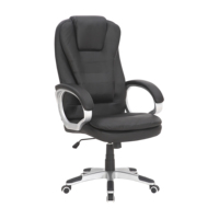 Nouvelle chaise de bureau ergonomique avec roues en PU noir/blanc 320mm Base en nylon 80mm Classe 3 Mécanisme d'inclinaison par ascenseur à gaz