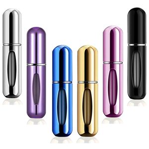 Sang Trọng Xách Tay 5Ml Thủy Tinh Nước Hoa Atomizer Tái Sử Dụng Du Lịch Kích Thước Rỗng Refillable Mini Phun Chai Nhôm Cổ Áo Kim Loại Cơ Sở - Product Image 1