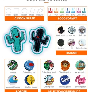 Patchs personnalisés, techniques de transfert thermique, patch brodé personnalisé à repasser pour vêtements, chapeaux, chaussures - Product Image 6
