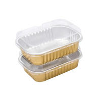Conteneur alimentaire rectangulaire en PET recyclable et jetable, en aluminium, pour barbecue en plein air, vente en gros d'usine