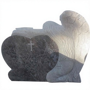 Union Stone Traditional American Carved Angel Heart Bahama Blue Granite Headstone - Product Image 4