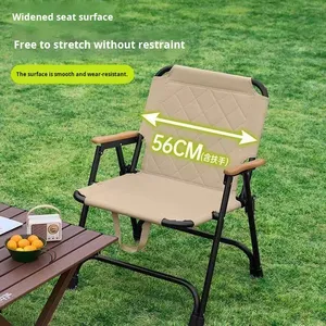 High-End Folding Camping <b>Chair</b> Cotton <b>Padded</b> Portable Outdoor Picnic <b>Chair</b> Kermit <b>Chair</b> for Beach BBQ Travel - Product Image 2