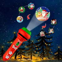 Nouveau noël enfants éducation précoce coffret cadeau jouets jouet lumineux lampe de poche projecteur torche lumière 24 dessin animé motif lumière de noël