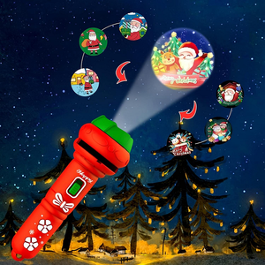 Nuovo <span class=keywords><strong>Set</strong></span> regalo di educazione precoce dei bambini di natale giocattoli giocattolo incandescente torcia luce della torcia del proiettore 24 cartone animato modello luce di natale - Product Image 3