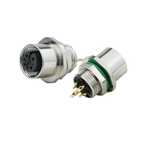 Connecteur étanche M12 femelle Lshitech à 2/3/4/5/6/7/8/9/10/11/12/13/14/15/16/17 broches avec prise à écrou pour montage sur panneau métallique