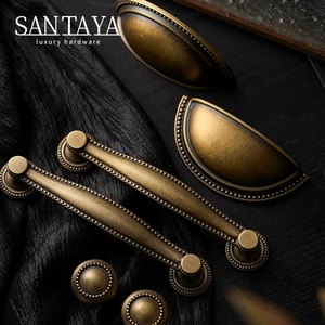 Santaya Antique Brushed Brass <strong>Handles</strong> Kitchen <strong>Cabinet</strong> <strong>Pulls</strong> Bedroom Wardrobe <strong>Drawer</strong> <strong>Knobs</strong> Furniture Bronze <strong>Handle</strong> - Product Image 6