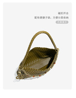 Sac fourre-tout de luxe personnalisé en cuir PU tissé à la main, sac à bandoulière pour sac à l'épaule tissé à la main, OEM