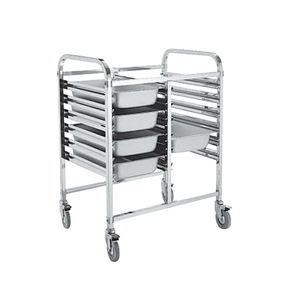 Chariots à gâteaux en acier inoxydable 304 multicouches avec design ventilé en bois massif pour l'affichage et le transport de boulangerie - Product Image 6