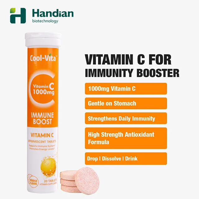 Vitamin C 1000mg Brause tablette Private Label Healthcare Supplement für diätetische