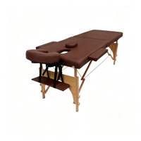 Höhenverstellbare braune klappbare Massageliege aus Holz, mit einer Tragfähigkeit von 200 kg, tragbar, geeignet für Kosmetikliegen.