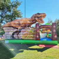 Château gonflable T-rex avec toboggan, château gonflable dinosaure, Hupfburg Mit Rutsche
