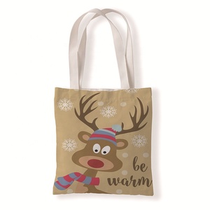 Sac fourre-tout décontracté pour femme de Noël avec fermeture à glissière, sac de shopping en toile réutilisable et écologique pour femmes - Product Image 6