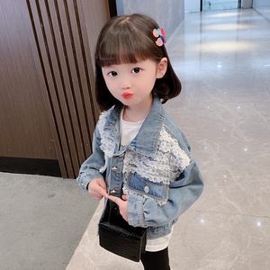 I bambini Delle Ragazze di Modo Nappa Giacche di Jeans Delle Ragazze A Maniche Lunghe Tasca Della Giacca Denim Casual Per Bambini Outwear - Product Image 4