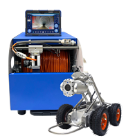 360 °   Rotation continue 220 °   Robot d'inspection de canalisation avec caméra pivotante et double caméra avant et arrière