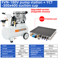 Ensemble de pompes à vide FVN-180V sans huile 180L/Min Pompe à air industrielle Compresseur d'air Pompe à deux têtes avec réservoir de stockage d'air 20L