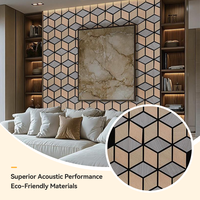 Panneaux muraux acoustiques géométriques en MDF avec placage de bois personnalisé, panneaux décoratifs 3D absorbant le son pour bureau, hôtel, salle de conférence