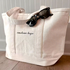Bolsa <span class=keywords><strong>de</strong></span> Compras <span class=keywords><strong>de</strong></span> Lona <span class=keywords><strong>de</strong></span> Algodón Personalizada, Hecha a Mano, Reutilizable, con Cremallera y Bolsillos - Product Image 1
