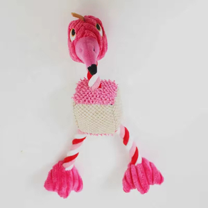 Jouet sonore interactif pour chiens Kinghon en peluche de velours ananas trois couleurs, corde et poupée qui couine pour l'entraînement des chiens (vente en gros) - Product Image 6