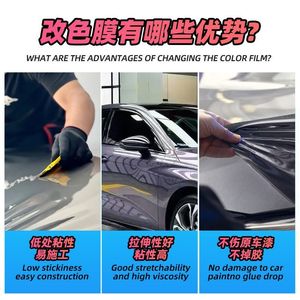Film de protection de peinture pour voiture Xiqiya Pet Crystal Series, film de changement de couleur de voiture 1,52x17m, film de protection complet pour voiture - Product Image 3