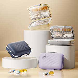 Portable pillbox, light-proof pill <b>holder</b>, pill and <b>tablet</b> storage box, medicine box for seven days a week and three meals a - Product Image 1