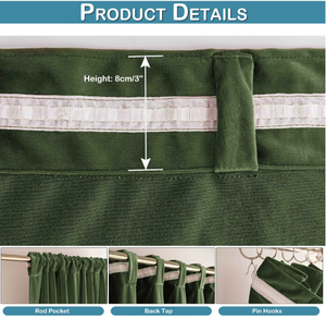 DaiRui Rideaux de luxe européens élégants <span class=keywords><strong>en</strong></span> velours, rideaux occultants <span class=keywords><strong>en</strong></span> velours vert pour mariage - Product Image 3