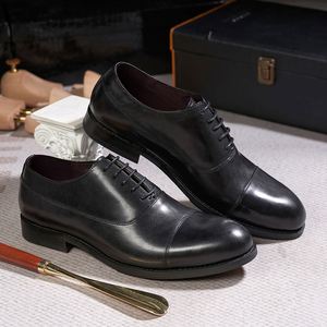 Chaussures habillées pour homme en cuir bleu de qualité supérieure, personnalisées, à lacets, semelle rigide noire, imprimées, style Derby, pour soirée - Product Image 5