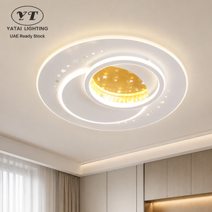 Lámpara de Techo LED Moderna con Control Remoto, Tricolor, Regulable, Redonda, Ultrafina, de Acrílico y Hierro, para Dormitorio, Sala de Estar - Product Image 1