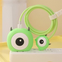 Honatop silicona flexible animales corte dibujos animados 4 en 1 Conjunto para iPhone 18W 20W cargador móvil cable protector de cargador