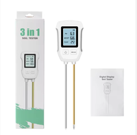 Nouveau testeur de sol numérique 3-en-1 pour jardin, ferme et serre, mesure la température, l'humidité et le pH avec batterie alcaline