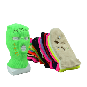 Cagoule d'hiver Masque De Hood Ski Mask Knitted Black 3 Hole Ski Cagoul Mask Balaclava Bike Full Face <span class=keywords><strong>Cover</strong></span> Party Masks - Product Image 2