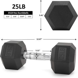 Nhà Máy Giá Tráng Miễn Phí Chất Lượng Cao Tập Thể Dục Thiết Bị Tập Thể Dục 5-40Kg Cao Su 90lb Dumbell Cao Su - Product Image 4