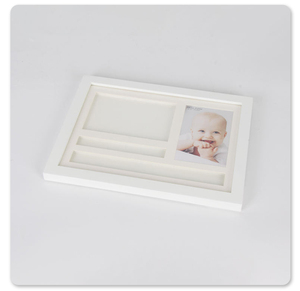 Fatto a mano il bambino stampa il piede la cornice della <span class=keywords><strong>foto</strong></span> fustellante l'immagine di legno cava <span class=keywords><strong>con</strong></span> l'argilla del piede della mano dell'animale domestico stampa unica del taglio di stampa - Product Image 2