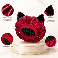 Bonnet de nuit en satin personnalisé OEM 34 cm, grand format, réversible, avec bande élastique extensible, pour le soin des cheveux, la beauté, le spa, le maquillage et l'usage quotidien