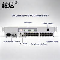 Ports E1 avec sauvegarde 1+1, transmet 30 canaux vocaux avec multiplexeur FE PCM, voix sur 2 E1, PCM-MUX 30 téléphones + 2FE