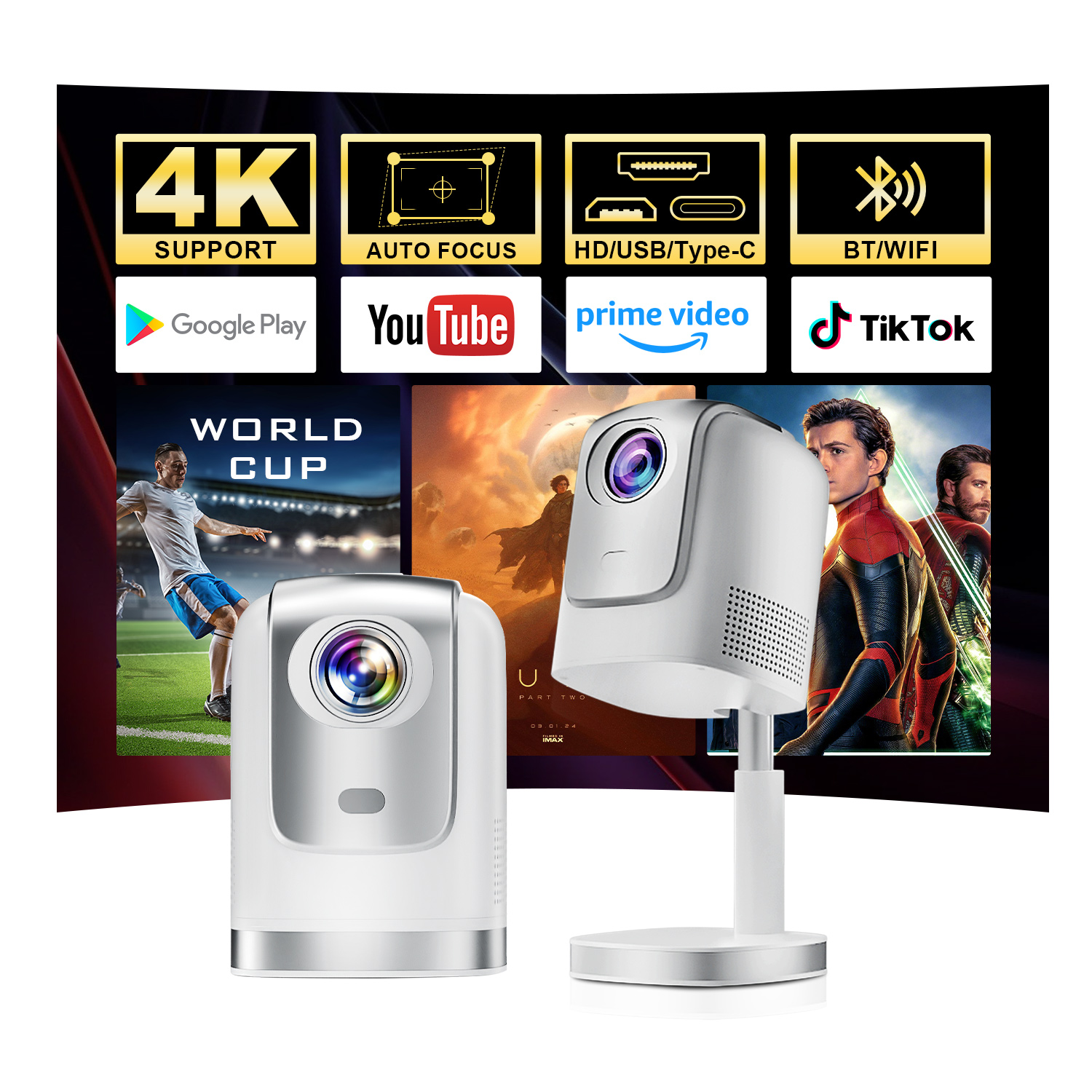 Новое поступление, TS-8 лазерный проектор 4k с автофокусом BT Wifi для класса, небольшой проектор, ЖК-проектор