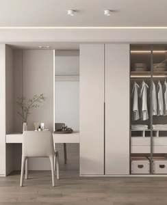 Commode en bois massif de luxe léger et moderne, coiffeuse au design personnalisé, ensemble de meubles de chambre élégant pour appartement - Product Image 1