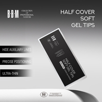BBM Half Cover Soft Gel Tips Clear Acrylic Almond Coffin Square Design Pre-designed Finger Nail Tips Nail Extension Manicure